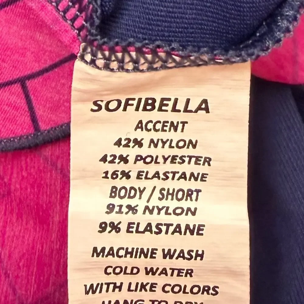 Sofibella Accent Performance‎ Tennis Skort Skirt Colorblock Navy Pink Size M